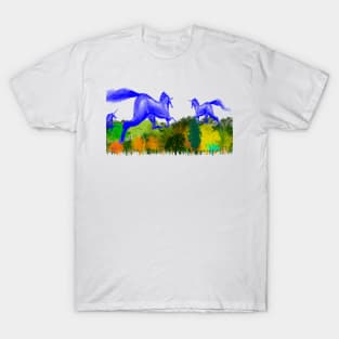 Unicorne unleashed into a Halloween forest T-Shirt